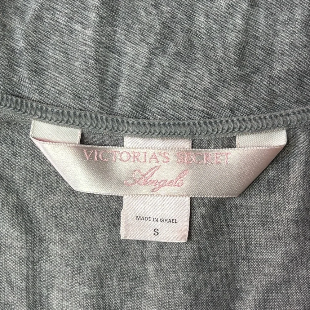 Lace Trim Victoria's Secret Angels Nightgown Ruffle Hem Chemise S Grey Vintage